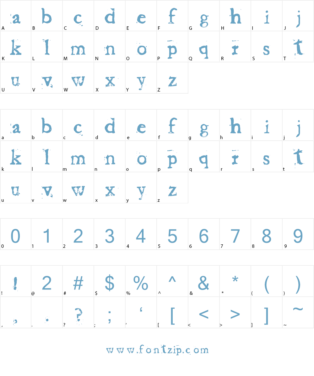 Baketvalley Old Face Font Character